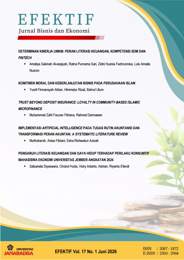 					View Vol. 17 No. 1 (2026): EFEKTIF: Jurnal Bisnis dan Ekonomi
				